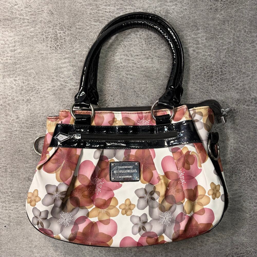 Floral Print Glossy Handbag